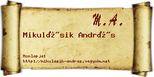 Mikulásik András névjegykártya
